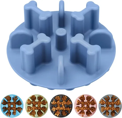 Vista 9 de Rompecabezas antiasfixia de silicona suave para perros, compatible con cuencos elevados regulares para perros