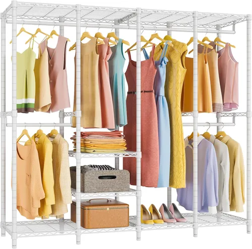 Vista 8 de VIPEK V40 Perchero de Ropa Mediano de Servicio Pesado Perchero de Ropa para Colgar Ropa, Percheros de Ropa Multifuncionales para Dormitorio