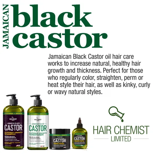 Vista 6 de Hair Chemist Acondicionador de ricino negro jamaicano de crecimiento superior, 33.8 onzas, acondicionador de ricino negro jamaicano hecho