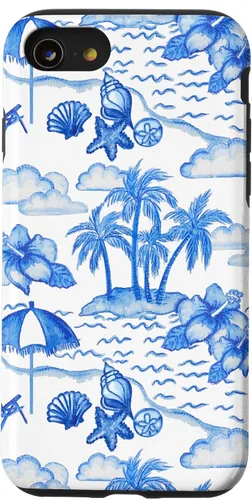 Vista 18 de Funda para iPhone 16 Coastal Nieta Preppy Hawaiian Hibiscus Coconut Girl