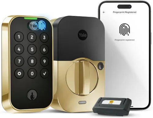 Vista 33 de Yale Assure Lock 2 Touch - Cerrojo inteligente de huellas dactilares, gamuza negra Wi-Fi (paquete de 2)