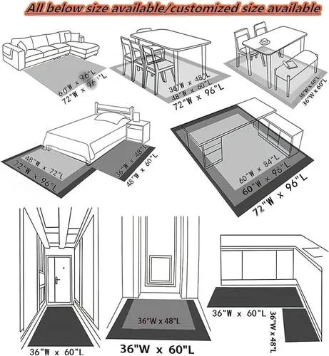 Vista 6 de Alfombra rústica de estilo occidental para sala de estar, antideslizante y lavable, para dormitorio, sala de estar, cocina, 3 x 4 pies