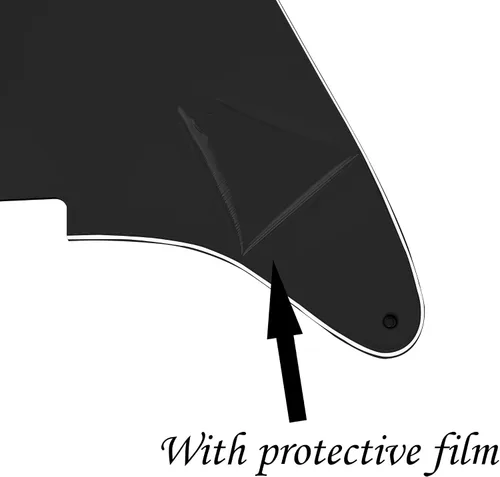 Vista 5 de Protector de púas de 4 agujeros para placa de arañazos en blanco, compatible con Fender Stratocaster Strat (3 capas negro)