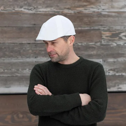 Vista 5 de Bigalli Duckbill Hat Newsboy Sombreros para Hombres Algodón Lino Suave Casual Gorra plana Golf Newsboy Cap Boinas para Hombre