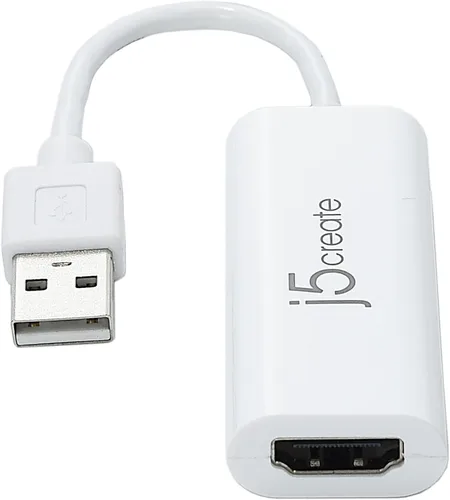 Vista 4 de j5create Adaptador de pantalla USB a HDMI - Convertidor de cable USB a HDMI 1080P para Windows (JUA195)