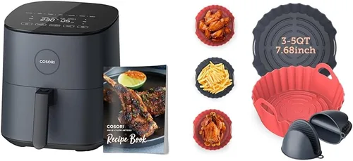 Vista 8 de Cosori Air Fryer Pro LE 5 cuartos de galón, 9 en 1, revestimiento de cerámica, recordatorio de agitación, gris 7 presets with Reheat, Keep Warm