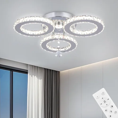 Vista 7 de Lámpara de techo LED con 3 anillas, color blanco frío