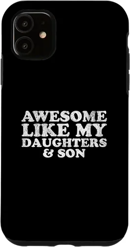 Vista 8 de Awesome Like My Two Daughters and Son Funny Mom Dad Parent Case for iPhone 16