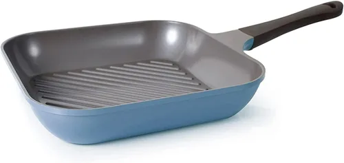 Vista 8 de Neoflam Eela - Parrilla cuadrada antiadherente de 11 pulgadas con crestas de corte, revestimiento de cerámica Ecolon sin PFOA para sartén, asar
