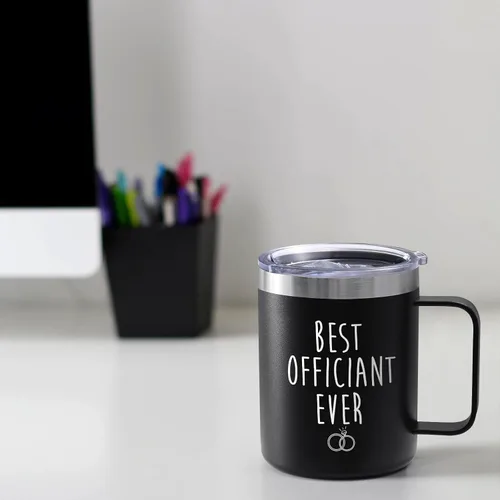 Vista 9 de LiqCool Officiant Gift, Best Officiant Ever - Taza de café aislada, 12 onzas, color negro