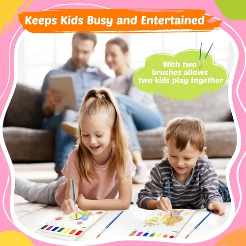 Vista 7 de Libros para Colorear con Pintura de Agua para Niños Pequeños, Juego de Pintura Acuarela Sin Desorden para Niños de 3, 4, 5, 6, 7, 8 años, Juguetes