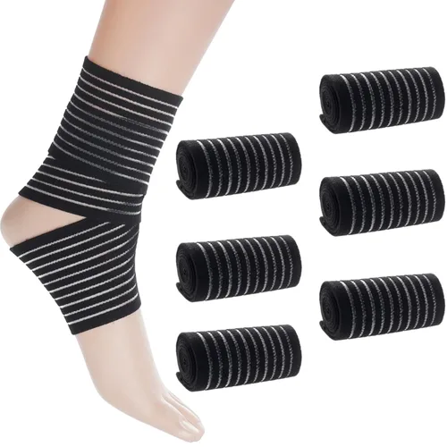 Vista 8 de Rbenxia - Banda elástica de compresión para el tobillo y correa de tobillo ajustable Black,Breathable Ankleband,Stabilising Ligament,Joint