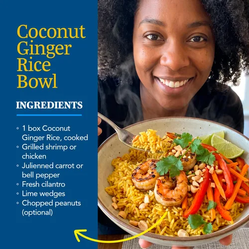 Vista 7 de A Taste of Thai Jasmine Rice Instant (arroz con jengibre y coco) – Auténtico arroz blanco tailandés orgánico, saborizado con especias tailandesas