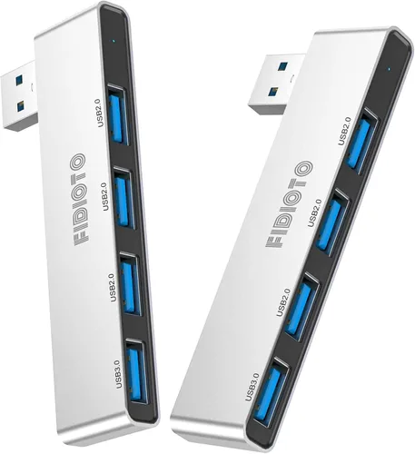 Vista 12 de Paquete de 2 Concentradores USB, Fidioto Concentrador USB de 4 Puertos (1 * Hub 3.0, 3 * Hub 2.0), Concentradores de Red para Laptop, iMac Pro