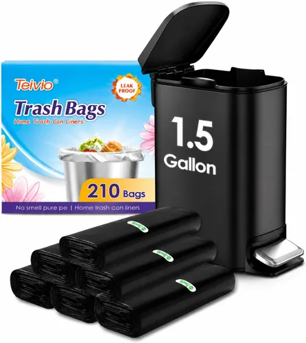 Vista 19 de Bolsas de basura medianas de 10 galones, 40 unidades, bolsas altas de basura para cocina de Teivio, 9 galones 10 galones 11 galones, forros