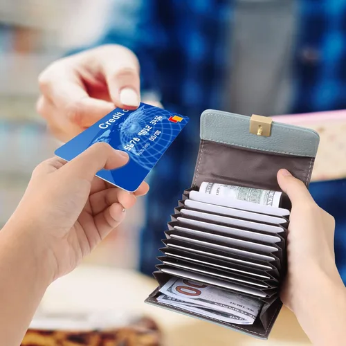 Vista 5 de Fundas de tarjetas para mujer Verde agua