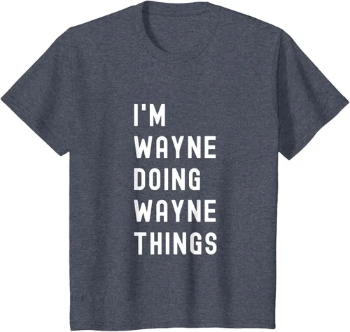 Vista 62 de Camiseta I'm Wayne Doing Wayne Things, Negro