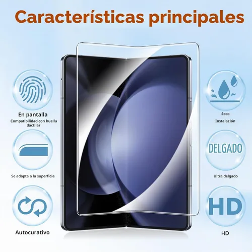 Vista 5 de Fotbor [Paquete de 2] Protectores de pantalla para Samsung Galaxy Z Fold 5, flexible y suave, película protectora EPU para pantalla