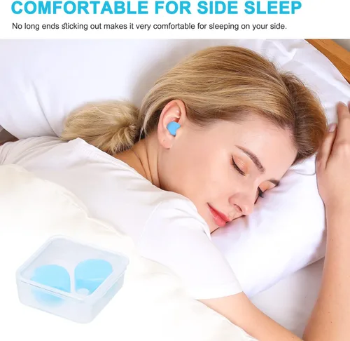 Vista 3 de Tapones reutilizables de silicona para los oídos, impermeables, con cancelación de ruido, para dormir, cortar, nadar, aviones, conciertos