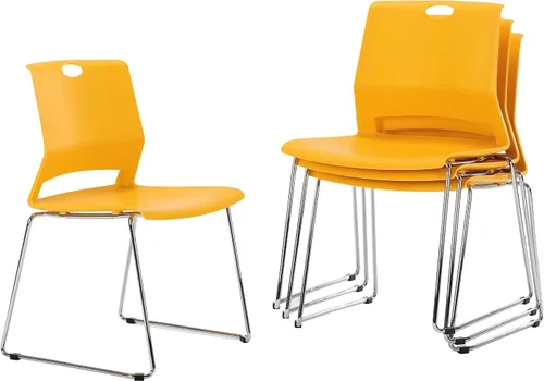 Vista 6 de Sidanli Black Stacking Chairs Set of 4, Stackable Chairs for Waiting Room