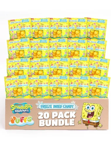 Vista 5 de Minions - Puffs de caramelo liofilizado de Navidad por Bubblegum Kids Relleno de calcetines, dulces de vacaciones, recuerdos de fiesta, sabor