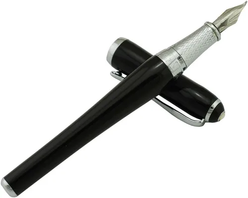 Vista 6 de Duke Asian Calligraphy Fude Nib Pluma estilográfica fina a ancha Naturaleza Madre Perla en tapa con estuche para bolígrafo boceto Dibujo Arte Firma