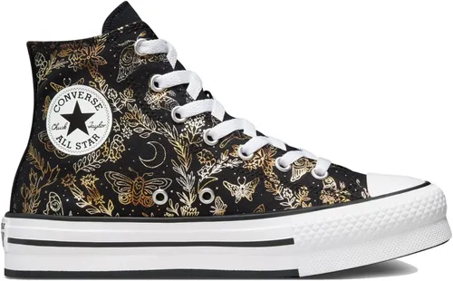 Vista 2 de Converse Youth Chuck Taylor All Star - Plataforma de elevación de EVA, brillo de mariposas, color negrodoradoblanco
