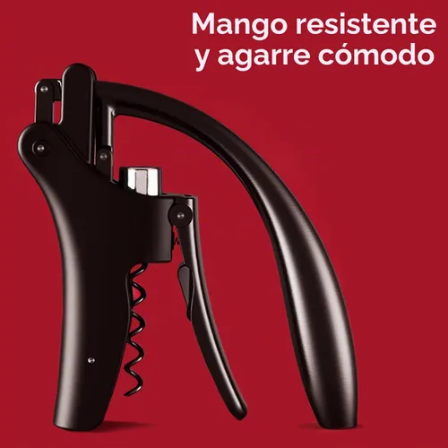 Vista 9 de KEISSCO Abridor de vino compacto con palanca vertical sacacorchos Abridor de botellas de vino con cortador de papel de aluminio y tornillo adicional