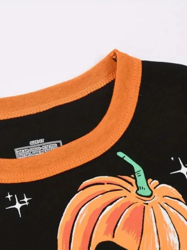 Vista 4 de Little Hand Pijamas de esqueleto para niños pequeños, pijamas que brillan en la oscuridad, conjuntos de pantalones para niños