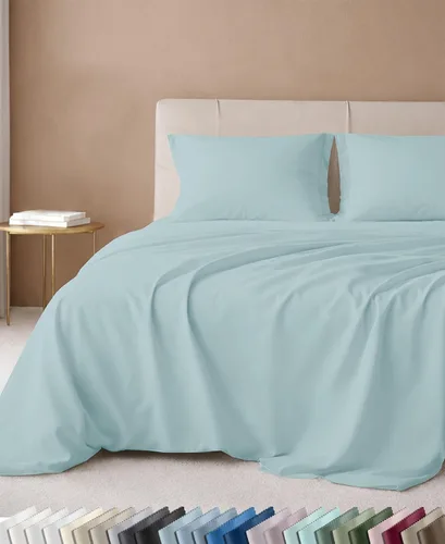 Vista 51 de California Design Den Juego de sábanas tamaño King, 100% algodón, sábanas lujosas de 600 hilos con bolsillo profundo, ropa de cama duradera con 16