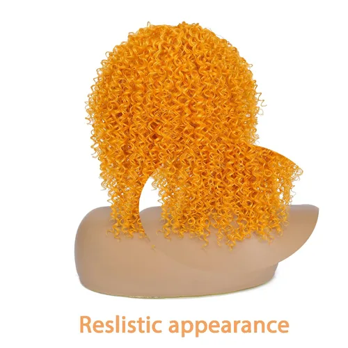 Vista 3 de JOOVAMYUN Short Curly Wigs for Black Women Cheap Wigs for Black Women Curly Wig with Bangs Synthetic Wigs for Black Women Natural Wigs for Black