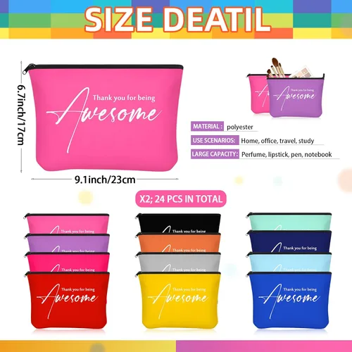 Vista 2 de Buryeah 24 bolsas de cosméticos para mujer, regalo de regreso a la escuela, profesores, estudiantes, regalo de agradecimiento por ser impresionante