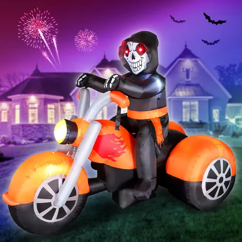 Vista 11 de 4.5 FT Halloween Inflatable Ghost Outdoor Decoration with Magic Hat
