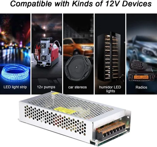 Vista 8 de Fuente de alimentación de 10 A, 120 W, 12 V CC, convertidor universal regulado conmutado de CA de 110 V/220 V a CC, (SMPS) adaptador de controlador