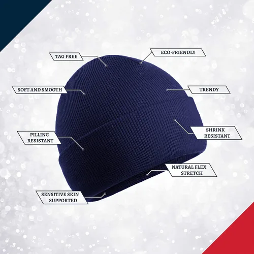 Vista 5 de Premium Wear Gorro Gorro de moda para hombres y mujeres con tela de poliéster acrílico suave