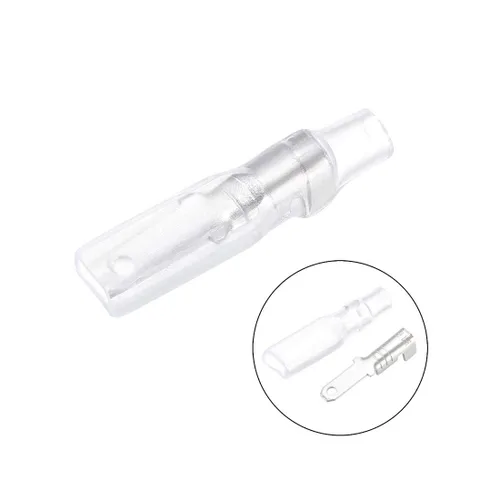 Vista 2 de uxcell 100 unids 0.110 in terminales de alambre conector rápido empalme macho pala conectar con manga aislante