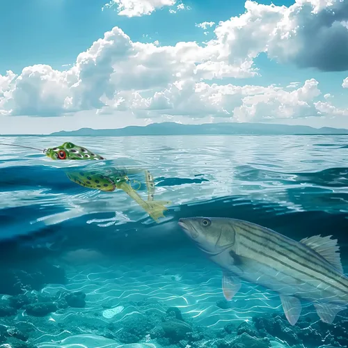 Vista 6 de Señuelo de rana suave realista sin hierbas, señuelo de pesca de rana superior para lubina, ganchos dobles realistas para señuelos de pesca