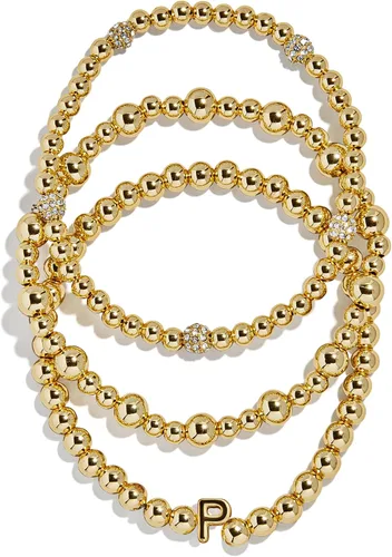 Vista 36 de BaubleBar Juego de pulsera Pisa para mujer, tres pulseras de cuentas chapadas en oro, joyería de moda, regalo de moda