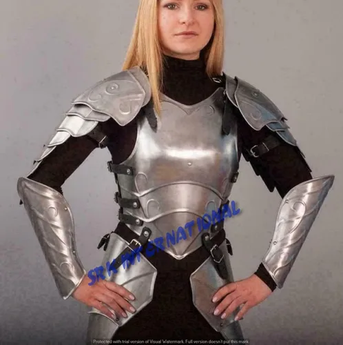 Vista 6 de INTERNATIONAL NAUTICAL - Disfraz de caballero medieval de fantasía femenina, traje de armadura de coraza, traje de armadura de dama valiente, traje