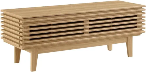 Vista 16 de Modway Render - Mueble moderno de mediados de siglo para mesa de bufé o TV de 160 cm, color nogal