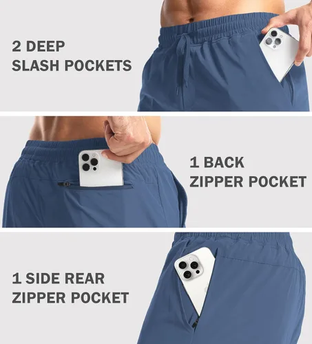 Vista 2 de Aolesy Pantalones cortos de entrenamiento para hombre de 7 pulgadas, pantalones cortos deportivos de secado rápido, ligeros, con bolsillos