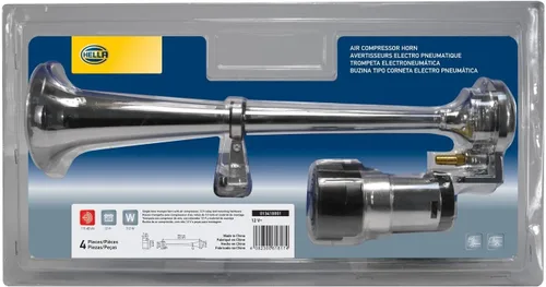 Vista 5 de HELLA 013410001 Kit de bocina de trompeta Air 12V cromado (BL)