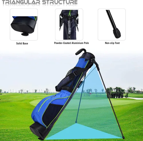 Vista 5 de Bolsa de golf ligera para el domingo de minigolf con cubierta para la lluvia y correa acolchada extraíble para el hombro, 2 opciones