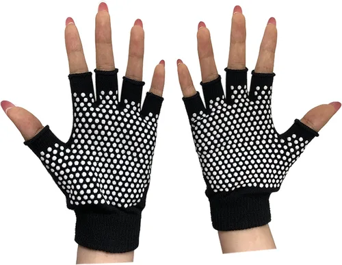 Vista 7 de Calcetines de pilates con empuñaduras para mujer, calcetines de yoga antideslizantes para baile de barra o entrenamiento descalzo 2 pares de guantes