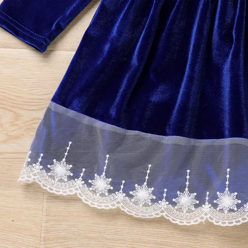 Vista 5 de IBTOM CASTLE Vestido tutú de terciopelo para niñas, vestido de princesa de manga larga para otoño, invierno, boda, concurso, comunión, formal