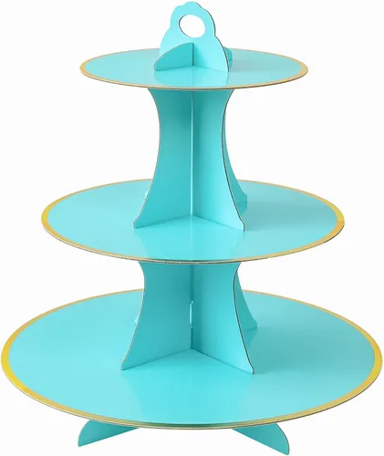 Vista 24 de Soleebee Soporte redondo de 3 niveles para cupcakes, torre de cartón para cupcakes, torre de soporte para pasteles de postre para decoración
