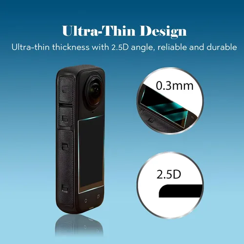 Vista 8 de Protector de pantalla para accesorios de aire Insta 360 X4, pantalla LCD de vidrio templado Insta360 X4, Ultra HD, dureza 9H, resistente a