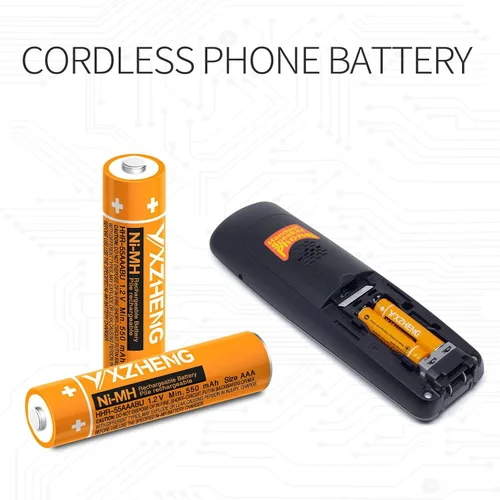 Vista 3 de 4 unids HHR-55AAABU AAA 1.2 V batería para Panasonic teléfono inalámbrico teléfono DECT 6.0 550mAh recargable NI-MH