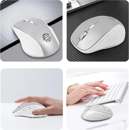 Vista 7 de SHUNJINRUN Mouse Bluetooth mouse inalámbrico recargable para computadora 3 modos BT50BT30USB ratones inalámbricos silenciosos para laptop Surface
