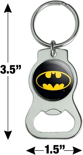 Vista 3 de Gráficos y más Batman Classic Bat Shield Logo Llavero con abrebotellas